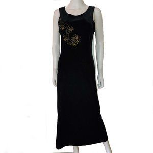 Velvet Embroidered Long (Maxi) Dress